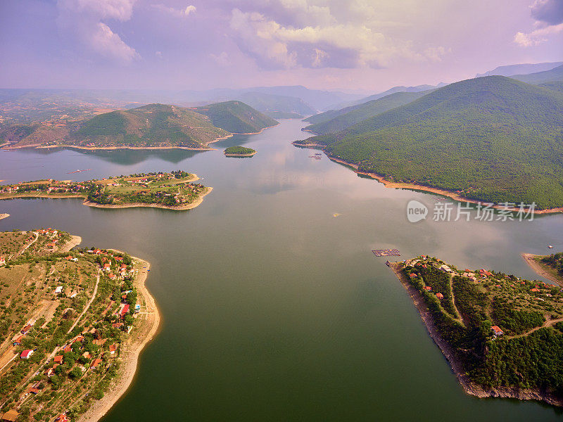 令人惊叹的景色的Tikvesh湖(Tikveshko ezero)在马其顿
